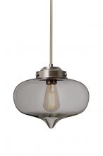 Besa Lighting 1TT-MIRASM-EDIL-SN - Besa Mira Stem Pendant Satin Nickel Smoke 1x4W LED Filament