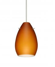 Besa Lighting 1XT-171380-LED-SN - Besa Pendant Pera 6 Satin Nickel Amber Matte 1x5W LED