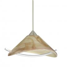 Besa Lighting 1XT-181305-LED-SN - Besa Pendant Hoppi Satin Nickel Mocha/Clear 1x3W LED