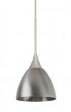 Besa Lighting 1XT-1858MN-LED-SN - Besa Divi Pendant, Metal Satin Nickel, Satin Nickel, 1x9W LED