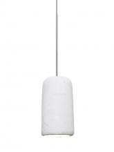 Besa Lighting 1XT-GLIDEWH-LED-SN - Besa Glide Cord Pendant, White, Satin Nickel Finish, 1x2W LED