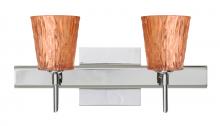 Besa Lighting 2SW-5125CF-CR-SQ - Besa Wall With SQ Canopy Nico 4 Chrome Stone Copper Foil 2x40W G9