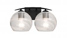 Besa Lighting 2WC-JILLYCL-BK - Besa, Jilly Vanity, Vapor Clear, Black Finish, 2x60W E26 Base