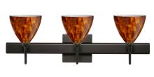 Besa Lighting 3SW-177918-LED-BR-SQ - Besa Wall With SQ Canopy Mia Bronze Amber Cloud 3x5W LED