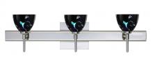 Besa Lighting 3SW-1858VB-LED-CR-SQ - Besa Divi Wall With SQ Canopy 3SW Black Dicro Vine Chrome 3x5W LED