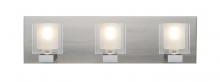 Besa Lighting 3WF-BOLOFR-LED-SN - Besa, Bolo Vanity, Clear/Frost, Satin Nickel Finish, 3x5W LED