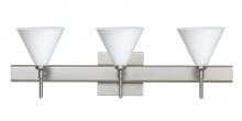 Besa Lighting 3SW-512107-SN-SQ - Besa Wall With Sq Canopy Kani Satin Nickel Opal Matte 3x40W G9