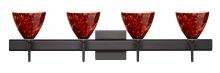 Besa Lighting 4SW-177941-LED-BR-SQ - Besa Wall With SQ Canopy Mia Bronze Garnet 4x5W LED