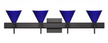 Besa Lighting 4SW-5121CM-BR-SQ - Besa Wall With Sq Canopy Kani Bronze Cobalt Blue Matte 4x40W G9