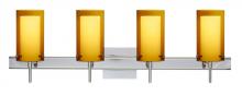 Besa Lighting 4SW-G44007-CR-SQ - Besa Pahu 4 Wall With SQ Canopy 4SW Transparent Armagnac/Opal Chrome 4x40W G9