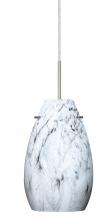 Besa Lighting J-4126MG-SN - Besa Pera 9 Pendant For Multiport Canopy Satin Nickel Marble Grigio 1x100W Medium Bas