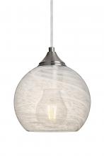 Besa Lighting J-JILLYCL-EDIL-SN - Besa, Jilly Cord Pendant For Multiport Canopy, Vapor Clear, Satin Nickel Finish, 1x5W