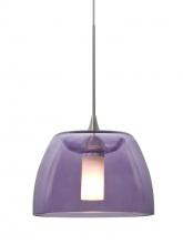 Besa Lighting X-SPURPL-LED-SN - Besa Spur Cord Pendant For Multiport Canopy, Plum, Satin Nickel Finish, 1x3W LED