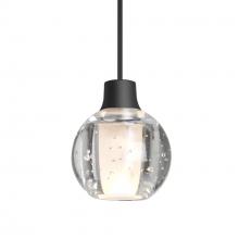 Besa Lighting XP-BOCA3BB-BK - Besa Boca 3 Pendant, Clear Bubble, Black Finish, 1x35W MAX GY6.35 Base