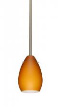 Besa Lighting 1TT-171380-SN - Besa Pera 6 Stem Pendant Satin Nickel Amber Matte 1x50W Candelabra