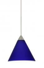 Besa Lighting 1XC-5121CM-LED-SN - Besa Pendant Kani Satin Nickel Cobalt Blue Matte 1x5W LED