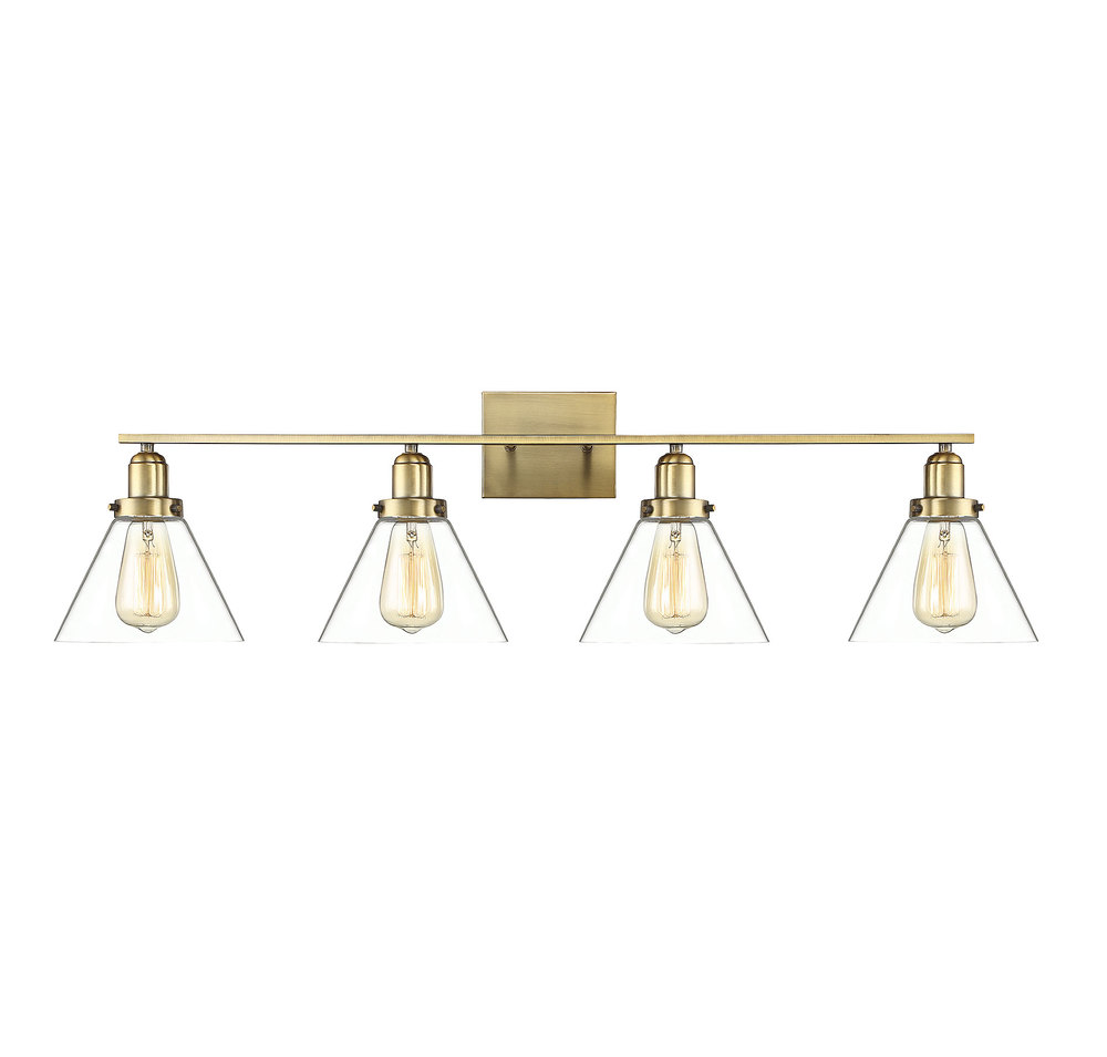 Drake 4-Light Bathroom Vanity Light in Warm Brass