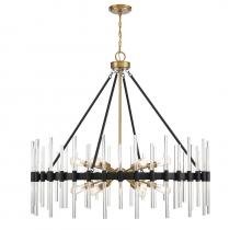 Savoy House 1-1934-12-143 - Santiago 12-Light Chandelier in Matte Black with Warm Brass Accents