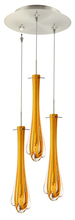 Stone Lighting PD110AMSNX2M - Pendant Dew Drop Amber Satin Nickel Hal G4 20W 350lm Monopoint