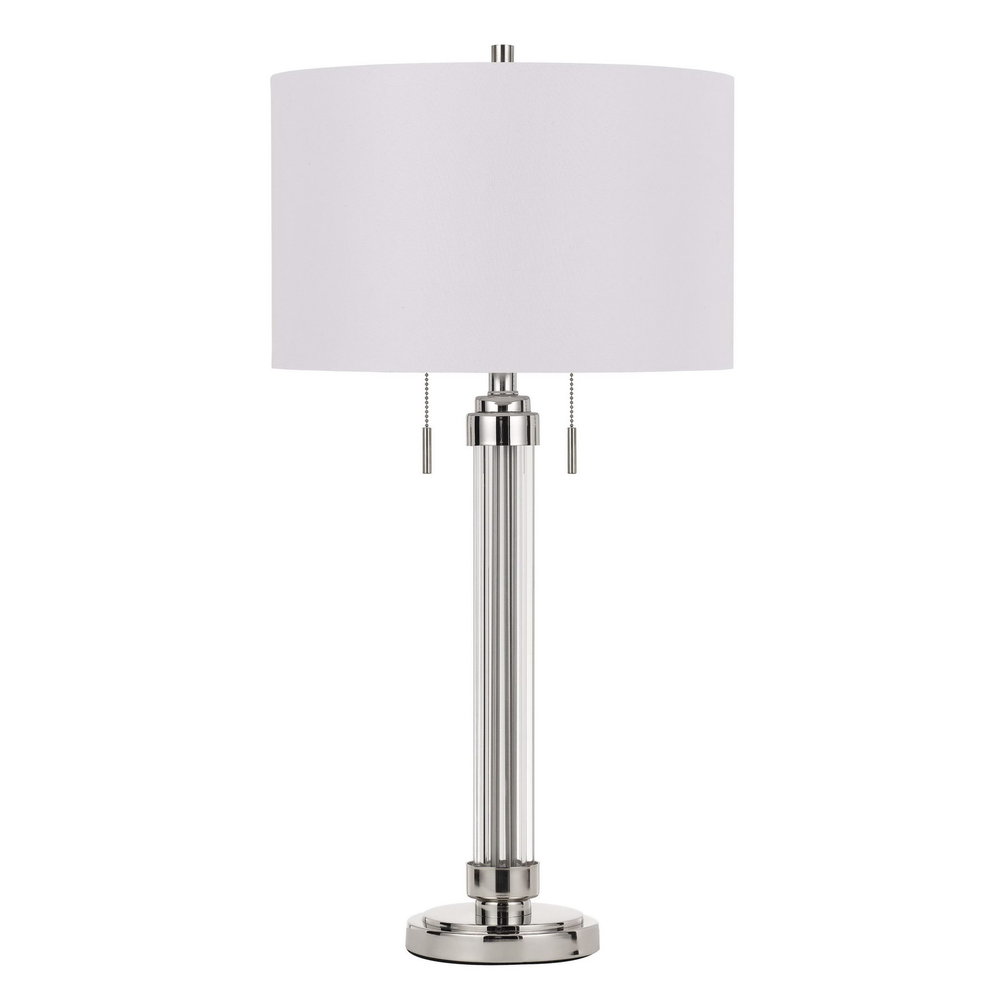 31" Height Metal Table Lamp in Brushed Steel Finish