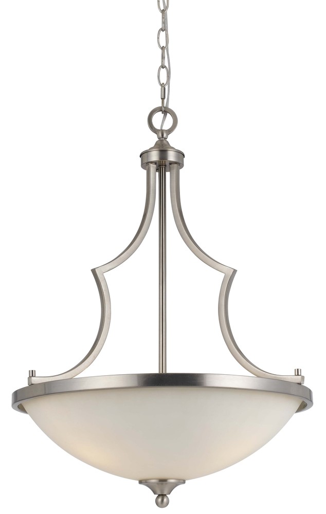 26.50" Inch Three Light Pendant Fixture in Brushed Steel