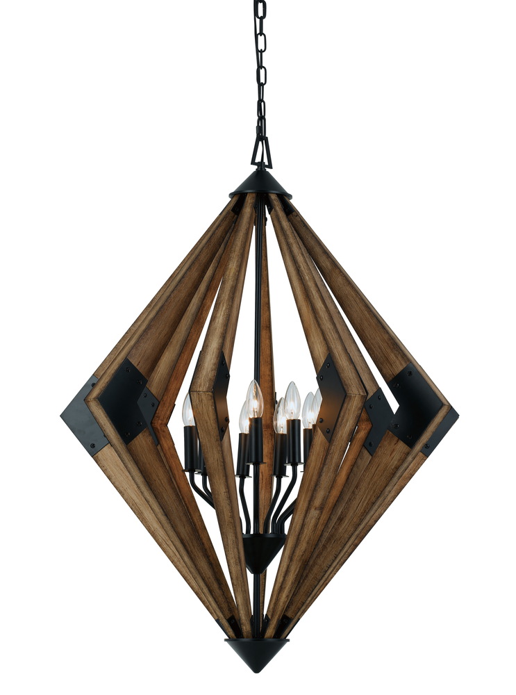 40" Height Chandelier in Wood