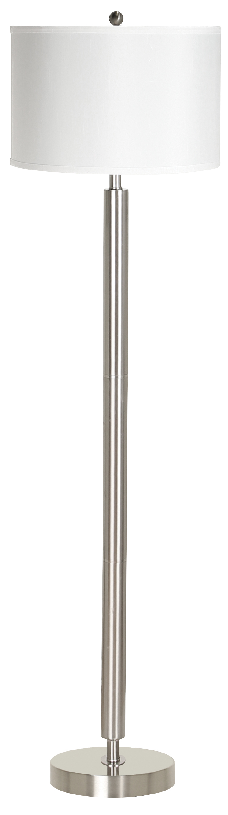 60" Tall Metal Floor Lamp in Brushed Steel