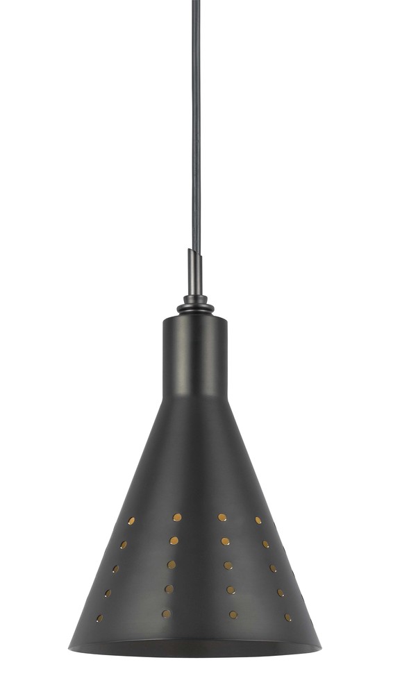 9.8" Tall Metal Pendant with Brushed Steel Finish