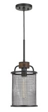 CAL Lighting FX-3720-1 - 19.5" Height Metal and Pinewood Pendant in Bronze Wood Finish