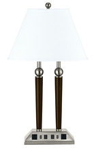 CAL Lighting LA-8005DK-3R-BS - 27" Height Metal Desk Lamp in Brushed Steel/Espresso Finish