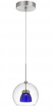 CAL Lighting UP-335-CL-BLUCL - Integrated Dimmable LED Glass Mini Pendant Light. 6W, 450 Lumen, 3000k