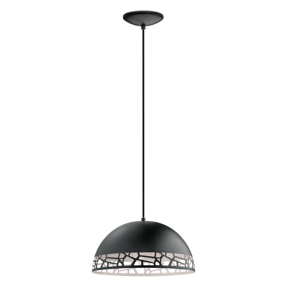 1x60W Pendant w/ Matte Black and White Finish