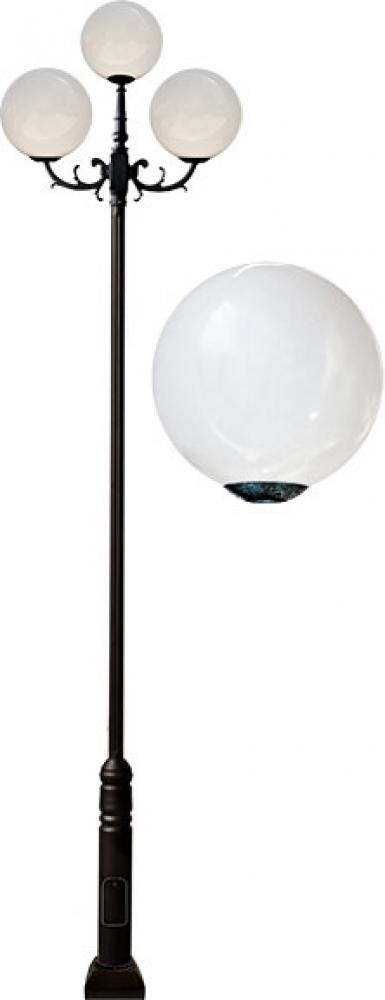 CAST ALUM 18" GLOBE LIGHT FIX 3 X 30W LED 120V