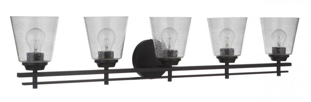 Drake 5 Light Vanity in Flat Black