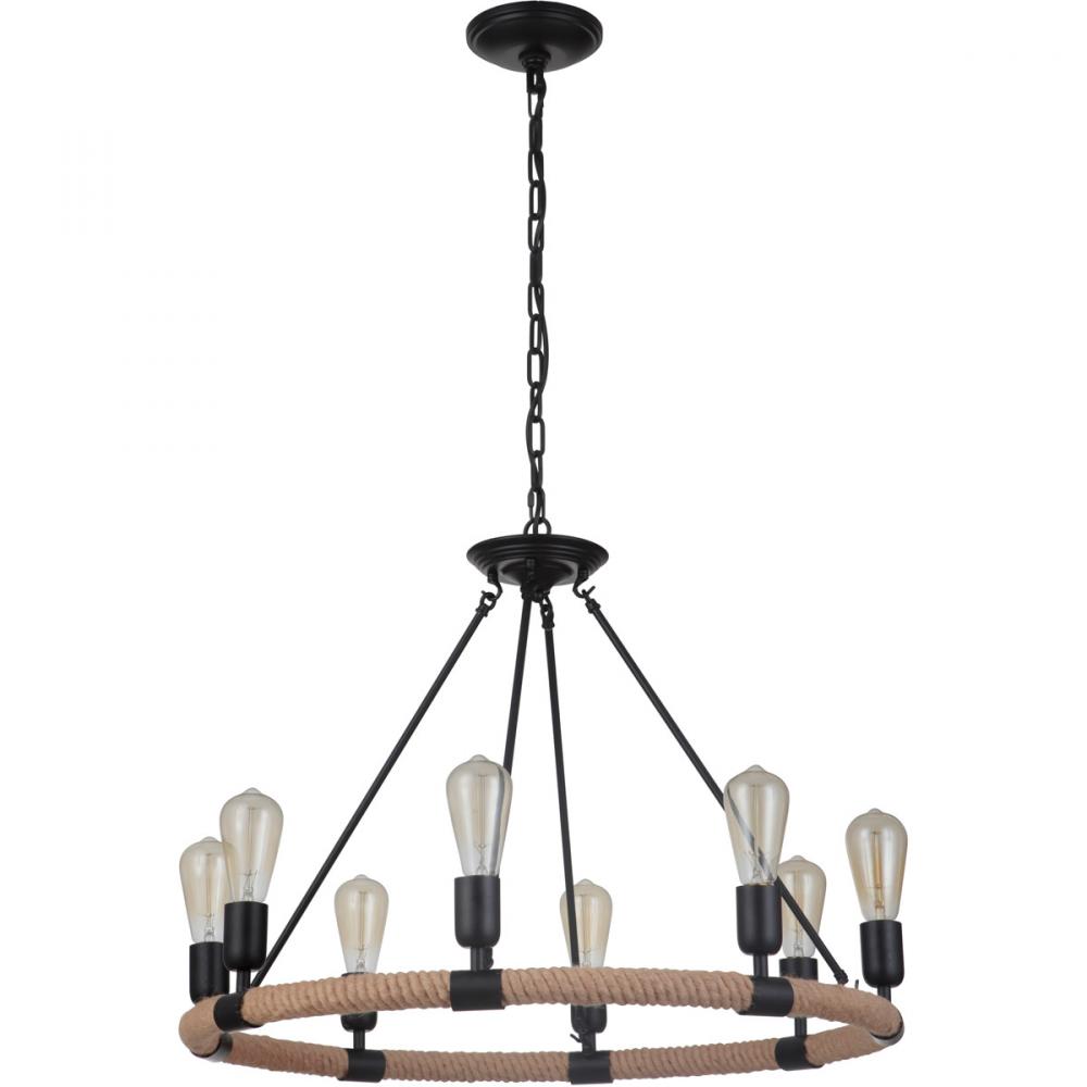 Dillon 8 Light Chandelier in Flat Black