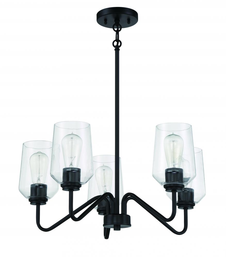 Shayna 5 Light Chandelier in Flat Black