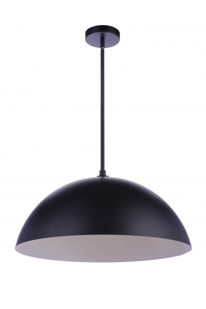 23.25” Diameter Sculptural Statement Dome Pendant in Flat Black