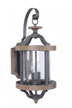 Craftmade Z7924-TBWB - Ashwood 2 Light Large Outdoor Wall Lantern in Textured Black/Whiskey Barrel