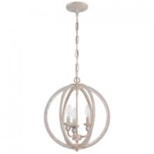 Craftmade 1043C-ATL - 3 Light Mini Chandelier in Antique Linen