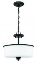 Craftmade 50552-FB-WG - Bolden 2 Light Convertible Semi Flush in Flat Black (White Glass)