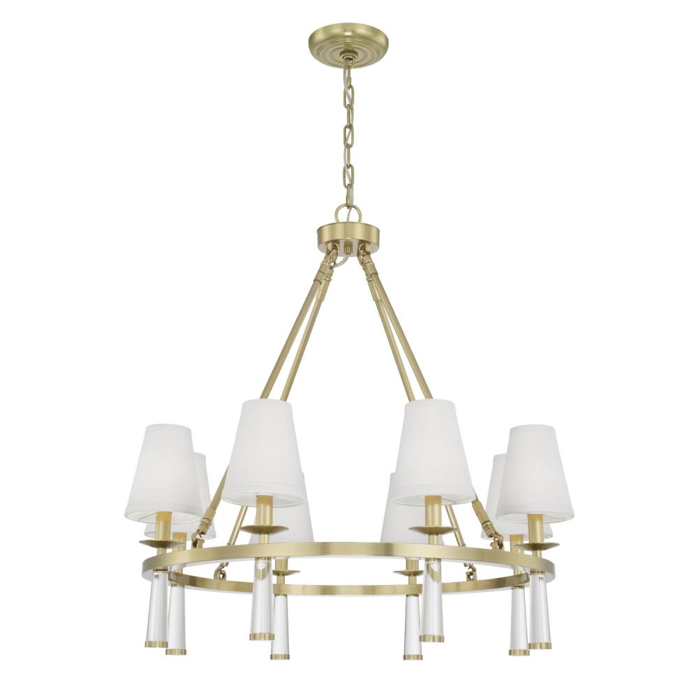 Baxter 8 Light Antique Aged Brass Chandelier