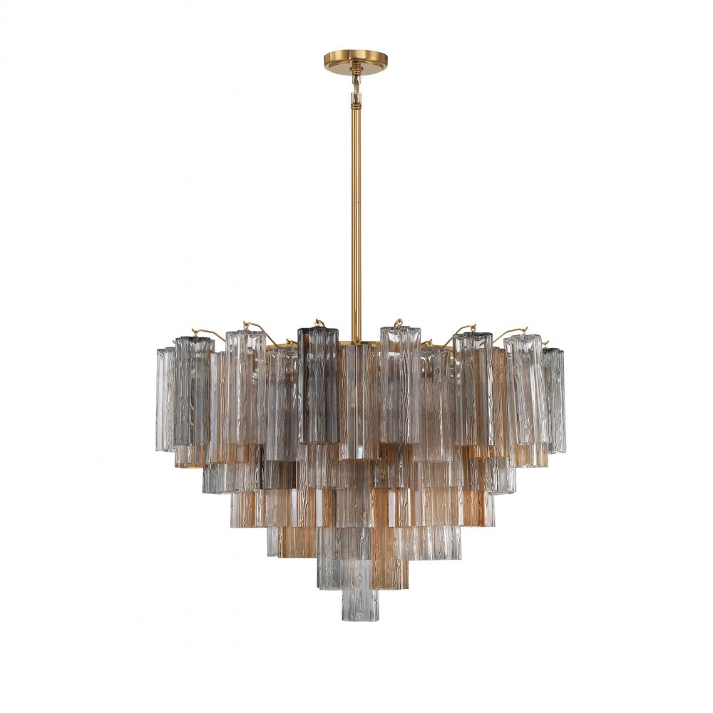 Addis 16 Light Aged Brass Chandelier