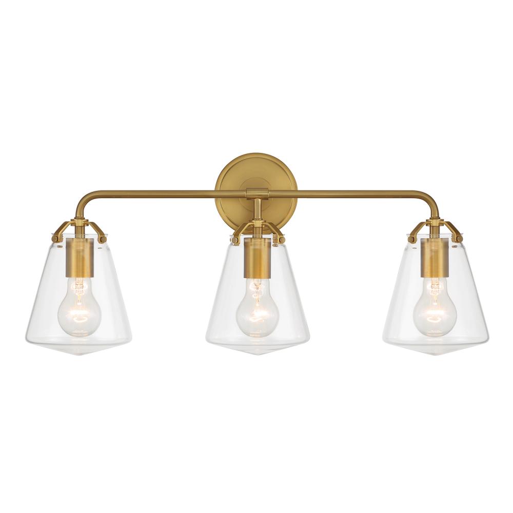 Voss 3 Light Luxe Gold Bathroom Vanity