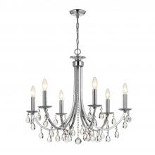  8826-CH-CL-S - Bridgehampton 6 Light Swarovski Strass Crystal Polished Chrome Chandelier