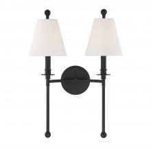 Crystorama RIV-383-BF - Riverdale 2 Light Black Forged Sconce