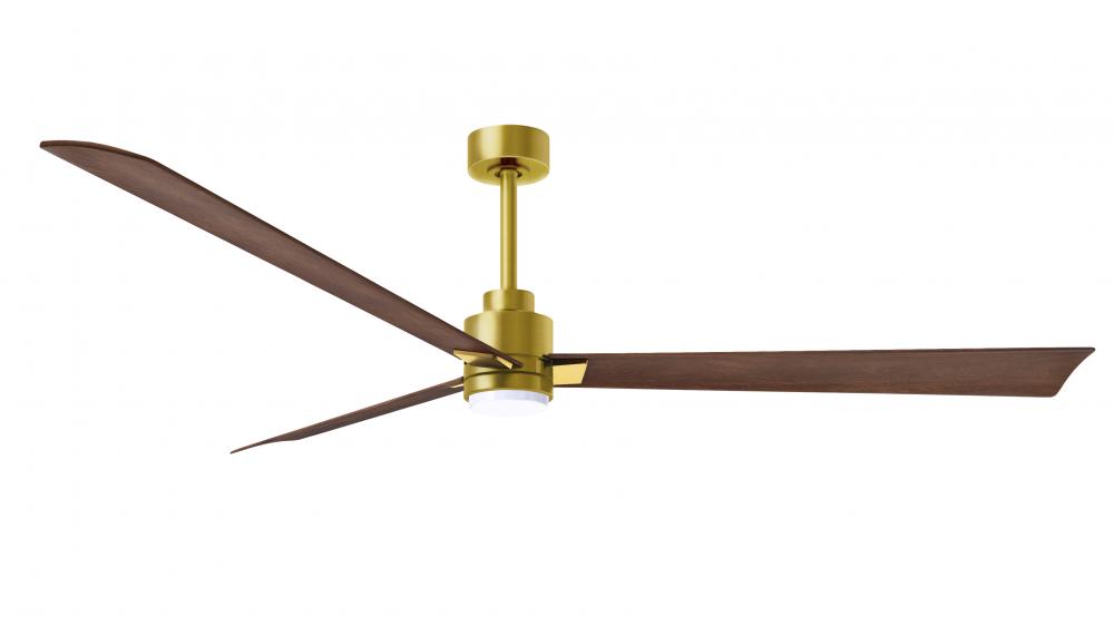 Alessandra 3-blade transitional ceiling fan in brushed brass finish with walnut blades. Optimized