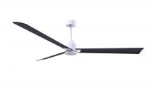 Matthews Fan Company AK-MWH-BK-72 - Alessandra 3-blade transitional ceiling fan in matte white finish with matte black blades. Optimiz