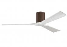 Matthews Fan Company IR3H-WN-MWH-60 - Irene-3H three-blade flush mount paddle fan in Walnut finish with 60” solid matte white wood bla