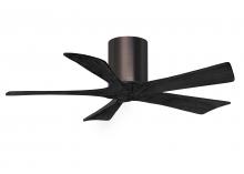 Matthews Fan Company IR5H-BB-BK-42 - Irene-5H five-blade flush mount paddle fan in Brushed Bronze finish with 42” solid matte black w