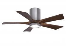 Matthews Fan Company IR5HLK-BP-WA-42 - IR5HLK five-blade flush mount paddle fan in Brushed Pewter finish with 42” Solid Walnut blades a